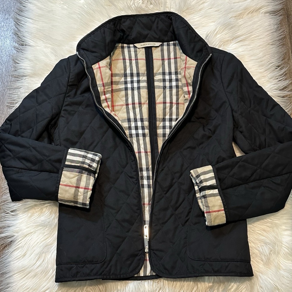 BURBERRY London Womens London Diamond Quilted Jacket Size XS Nova Check Lined